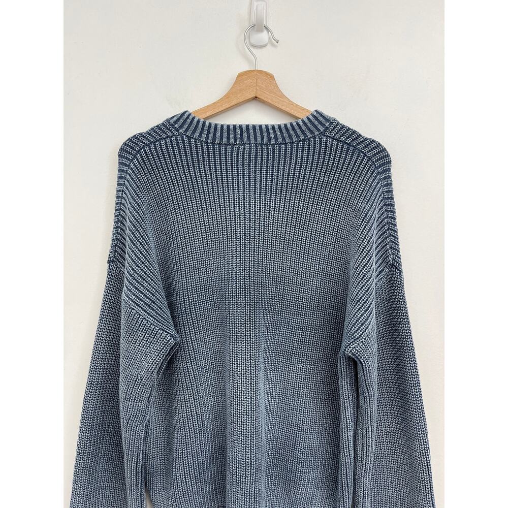 Faherty Women's Sunwashed Organic Cotton Fisherman Henley Sweater Coastal Medium - Picture 6 of 12